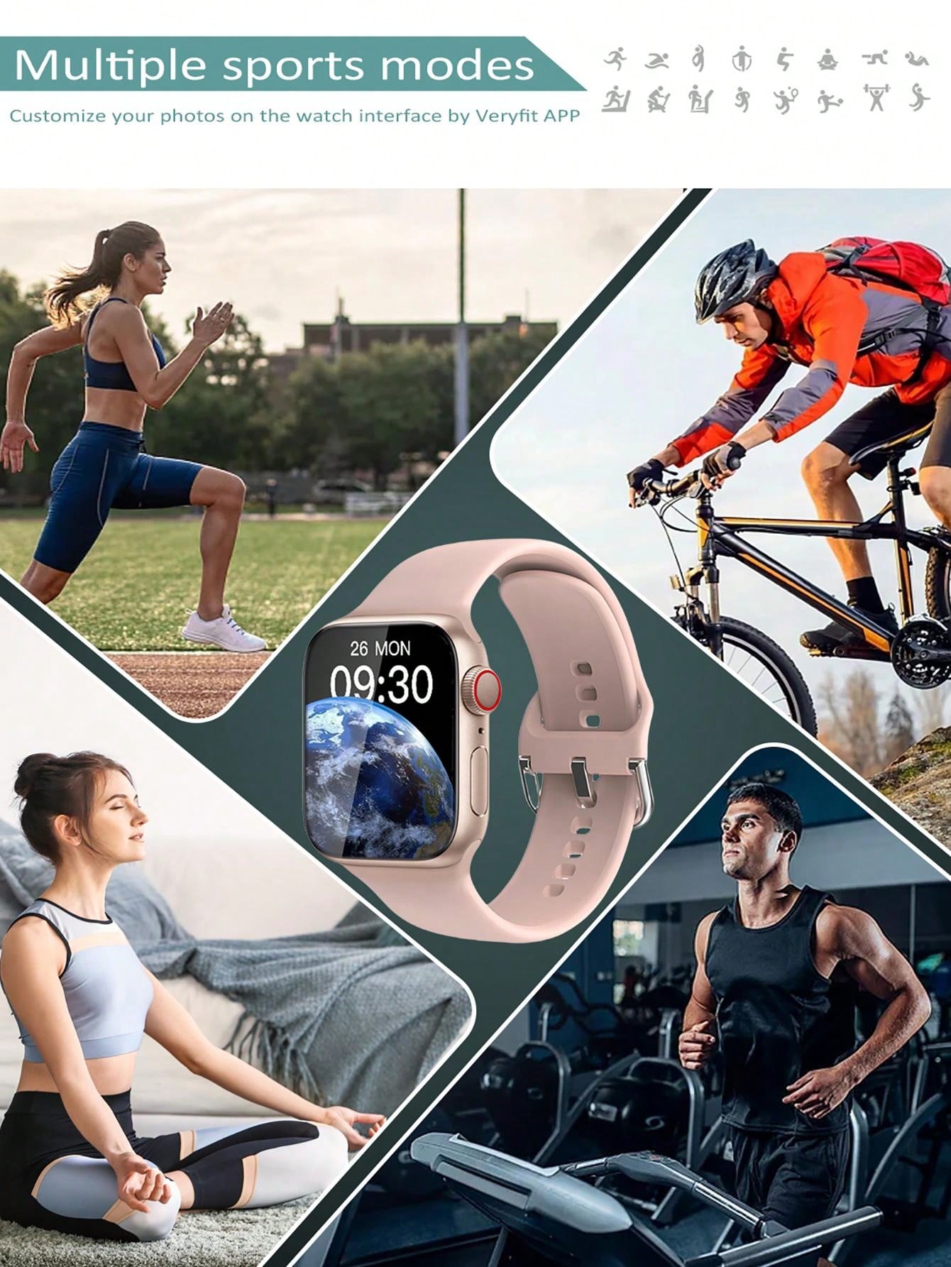 Eytlptoc Eytlptoc 2024 New Smart Watch, Touch Screen, Fashionable Sports Style For Men And Women, Call Functions, Multiple Watch Faces, Calendar And Alarm Clock, Heart Rate And Blood Oxygen Monitor, Sports And Sleep Tracking, Camera, For Android/IOS Phon