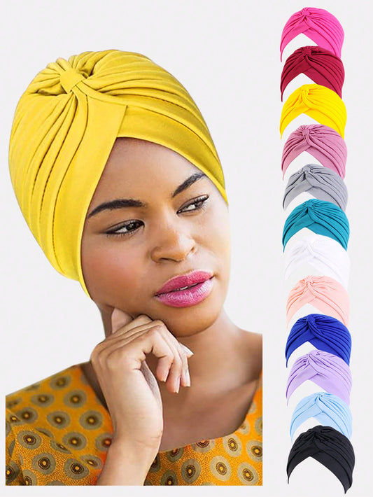 12pcs Women's Headscarves Turban Cap Headwrap Hat