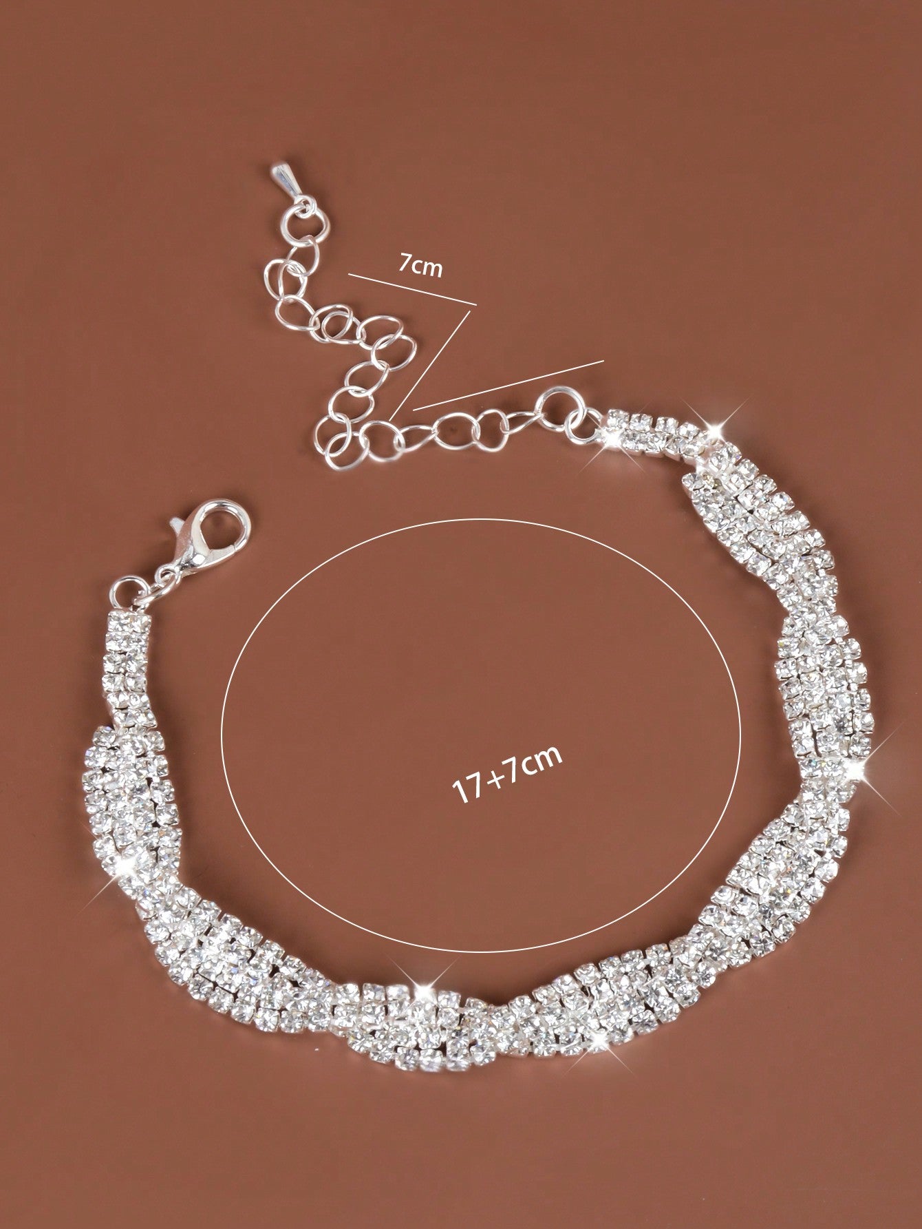 1pc Fashion Wide Water Diamond Bracelet For Women, Suitable For Daily Parties Or Wedding Jewelry