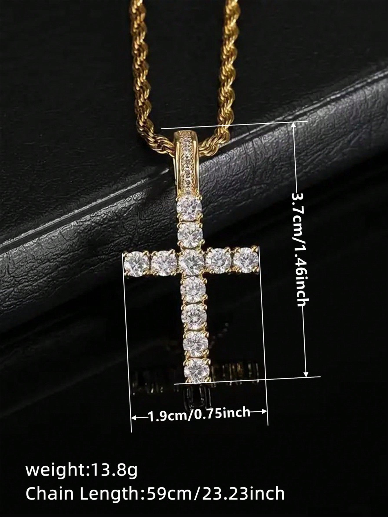 1 PC Gorgeous Cubic Zirconia Cross Necklace Pendant For Women Valentine's Day Gift Wedding Jewelry