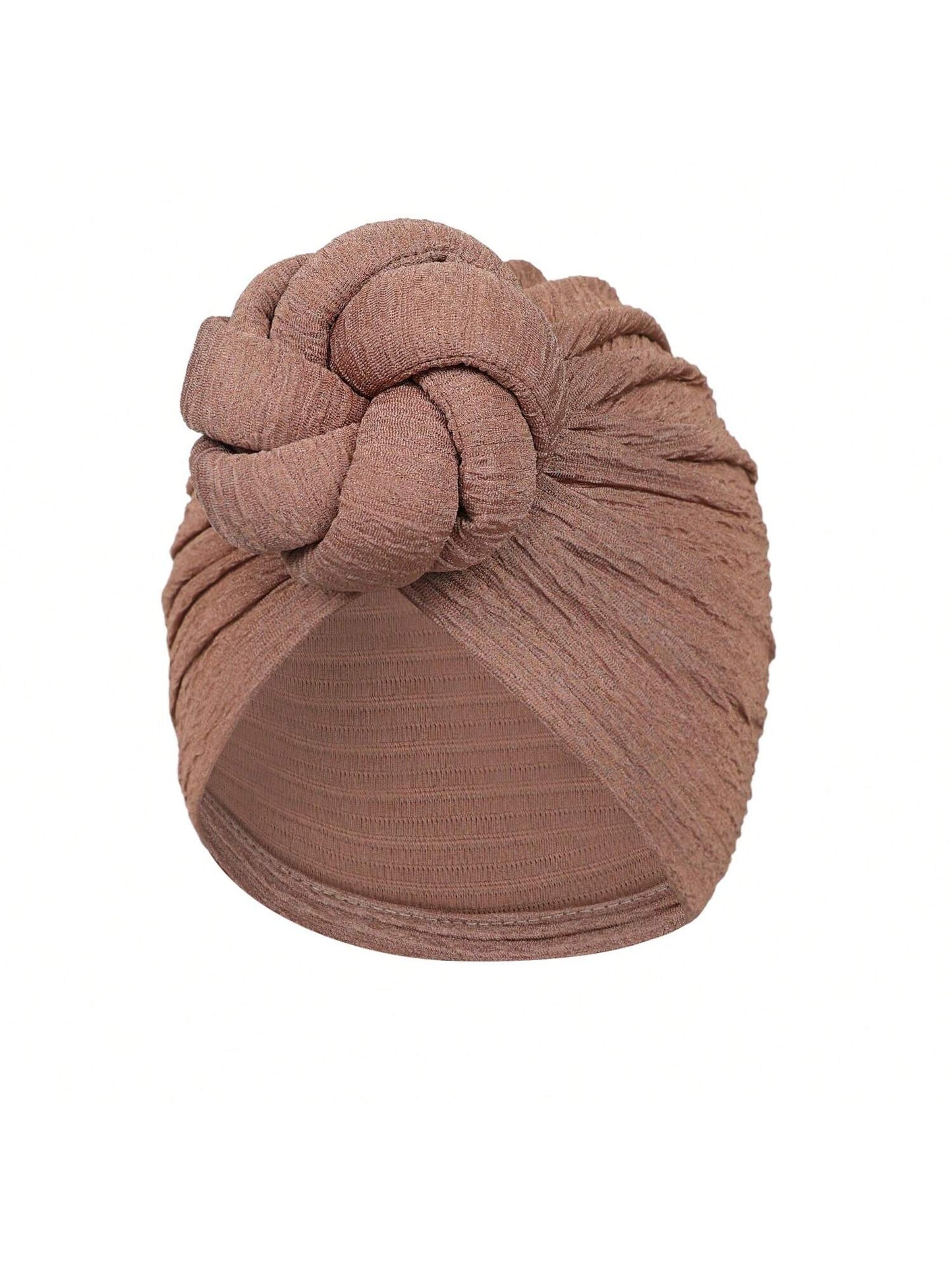 Elegant Women Turbans Solid Color Handmade Flower Knot African Fashion Chemotherapy Hat Leisure Comfortable Breathable High-End Daily Headscarf Hat