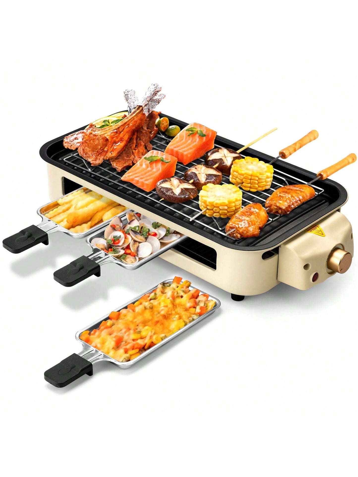 Indoor Grill Electric Smokeless, Indoor Grills For Kitchen With Non-Stick Cooking Removable Plate, Portable Korean BBQ Grill With Removable Temperature Control, Dishwasher Safe, 1500W