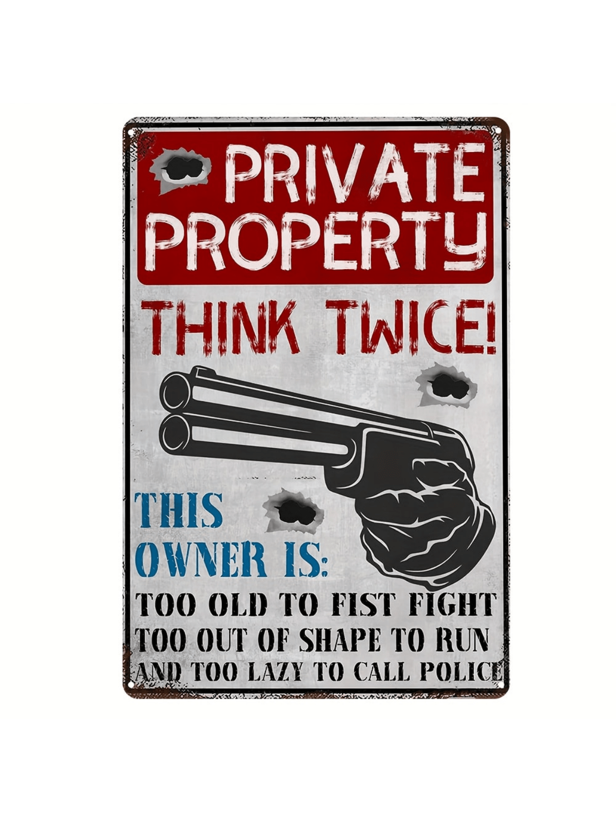 1pc Retro Metal Sign - Private Property Warning For Home, Restaurant, Bar, Cafe, Garage - Rustic Style Wall Decor Plaque Suitable For Indoor/Outdoor Use 8*12in