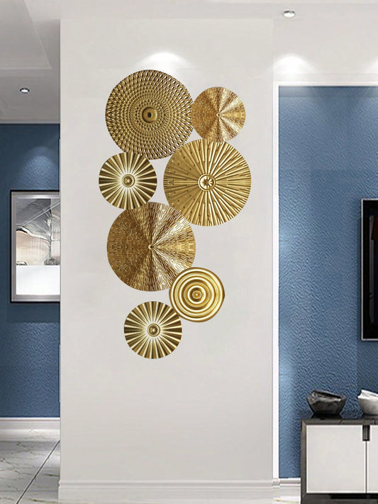 Gold Geometric Metal Wall Decoration, Suitable For Living Room, Office, Bedroom, Hotel, Can Be Directly Hung On Bedroom, Living Room, TV Wall, Or Bathroom Wall