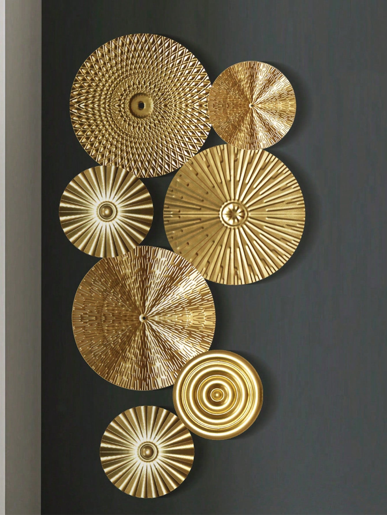 Gold Geometric Metal Wall Decoration, Suitable For Living Room, Office, Bedroom, Hotel, Can Be Directly Hung On Bedroom, Living Room, TV Wall, Or Bathroom Wall