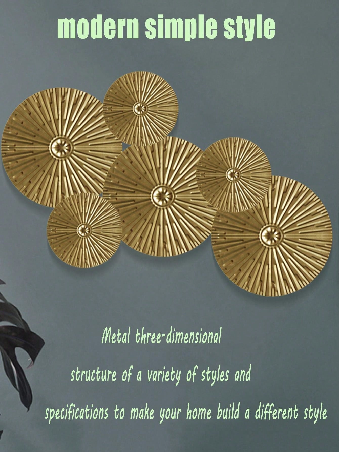 Gold Geometric Metal Wall Decoration, Suitable For Living Room, Office, Bedroom, Hotel, Can Be Directly Hung On Bedroom, Living Room, TV Wall, Or Bathroom Wall