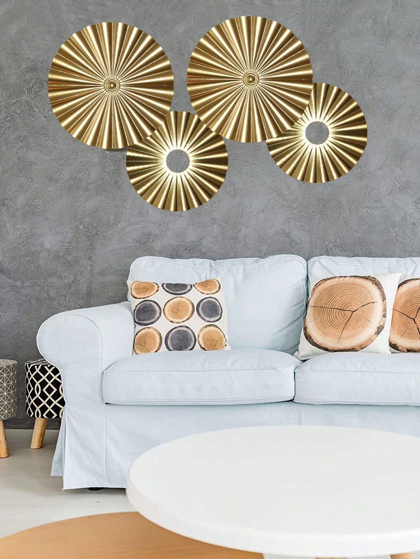 Gold Geometric Metal Wall Decoration, Suitable For Living Room, Office, Bedroom, Hotel, Can Be Directly Hung On Bedroom, Living Room, TV Wall, Or Bathroom Wall