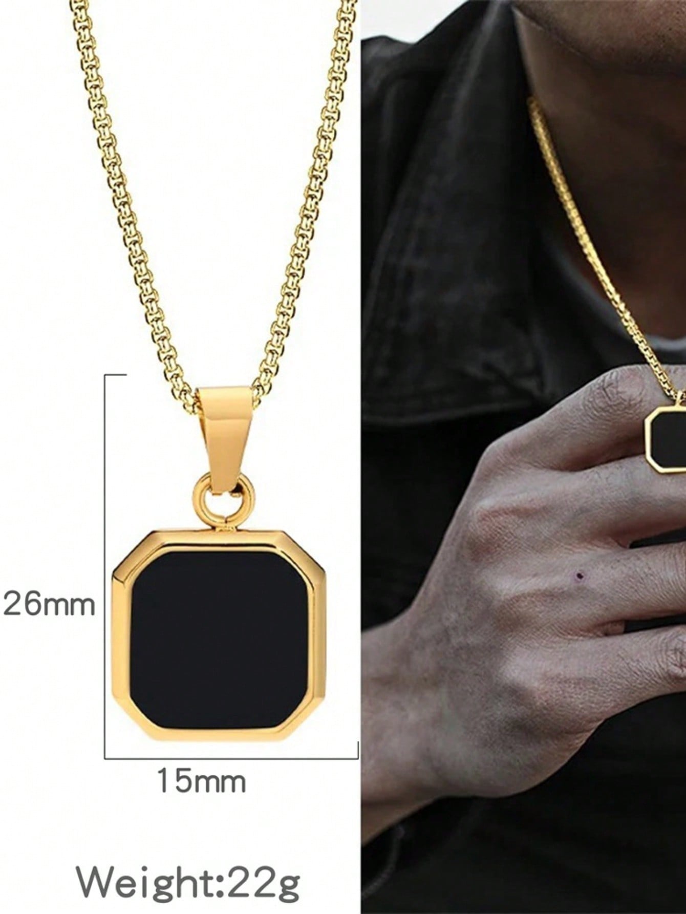 Vintage Men Fashionable Stainless Steel Necklace Personalized Pop Hip-Hop Pendant Accessories