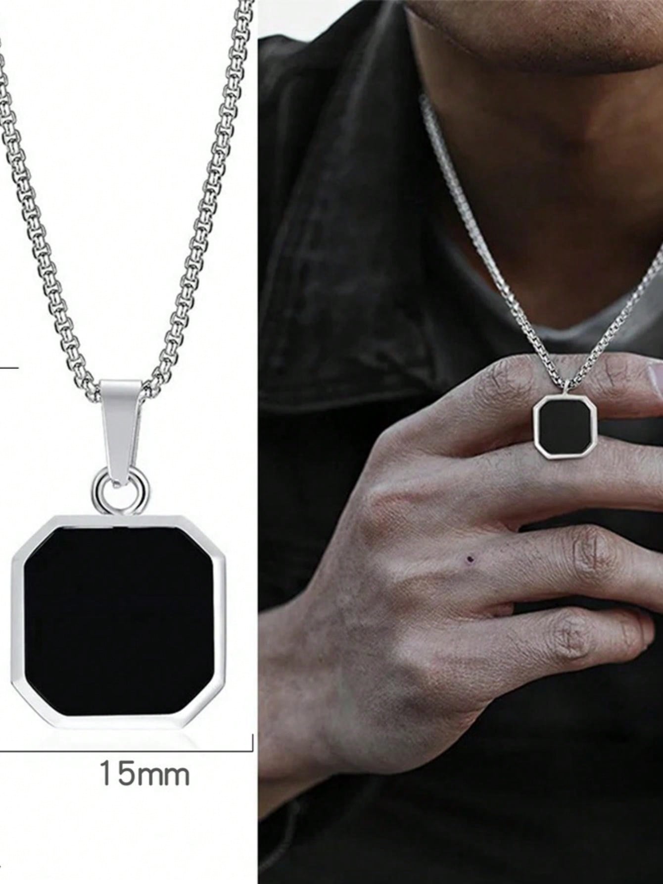 Vintage Men Fashionable Stainless Steel Necklace Personalized Pop Hip-Hop Pendant Accessories