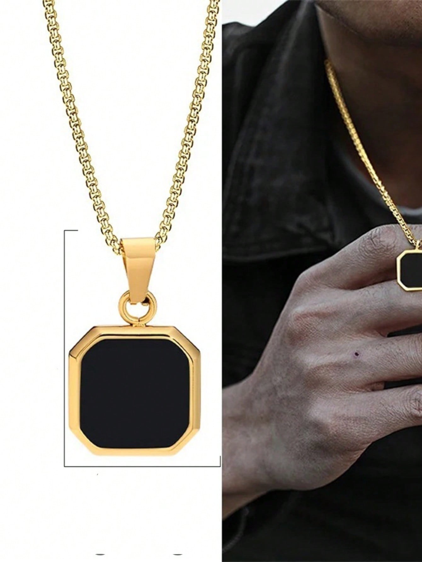 Vintage Men Fashionable Stainless Steel Necklace Personalized Pop Hip-Hop Pendant Accessories