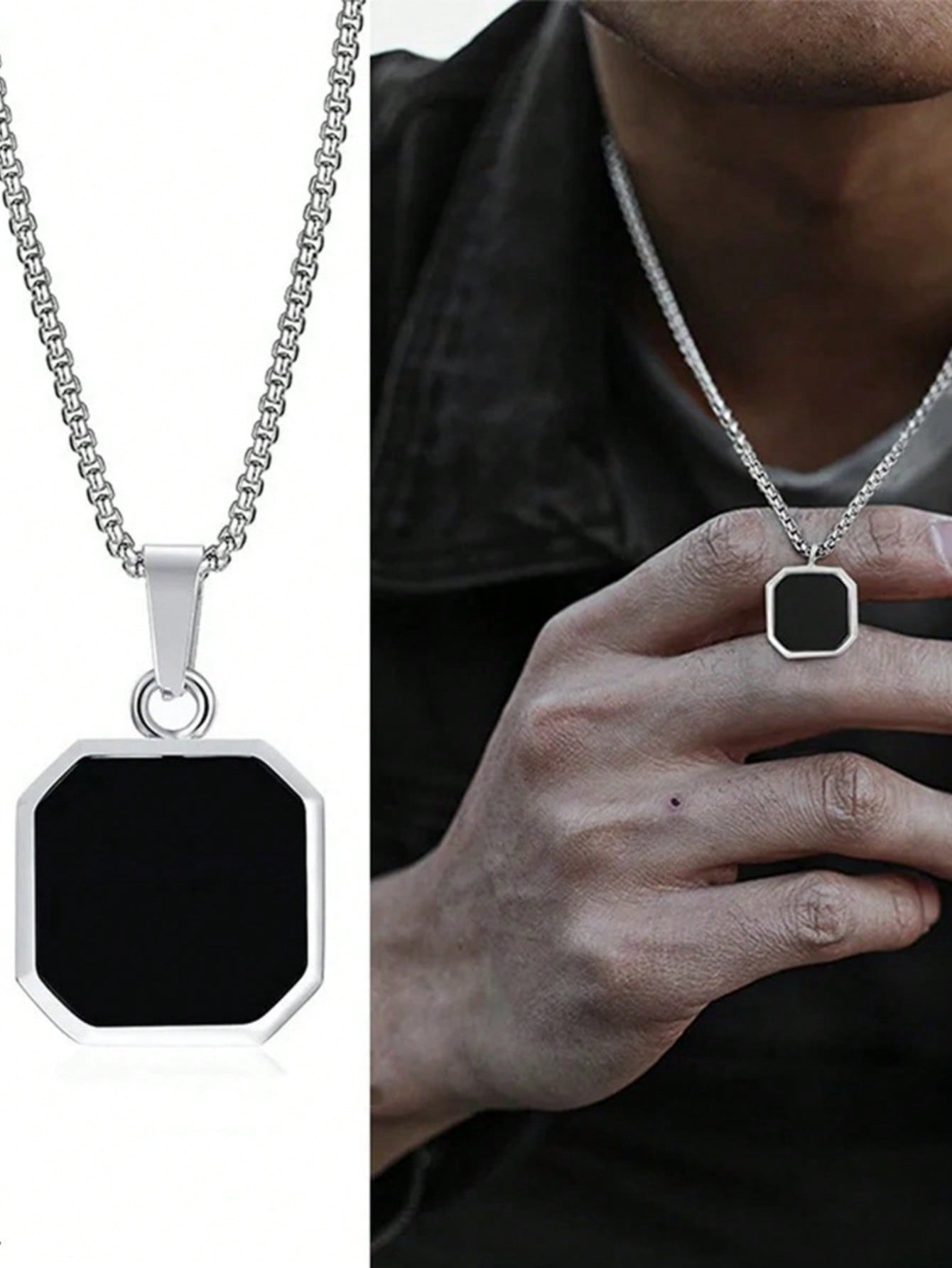 Vintage Men Fashionable Stainless Steel Necklace Personalized Pop Hip-Hop Pendant Accessories