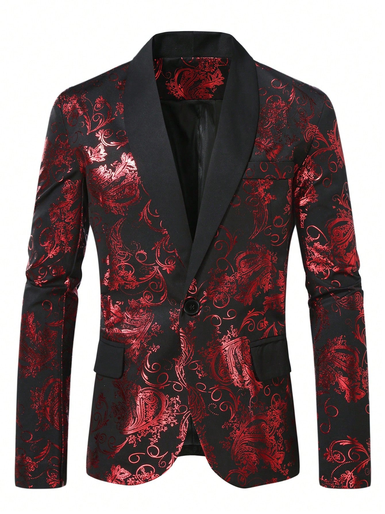 Manfinity Mode Plus Size Men Blazer Jacket With Floral Print