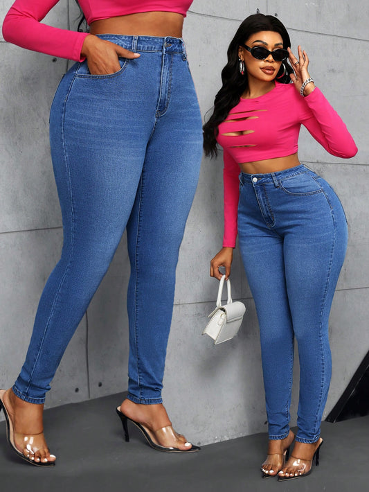 SXY Plus Size Stretchy Denim Skinny Pants