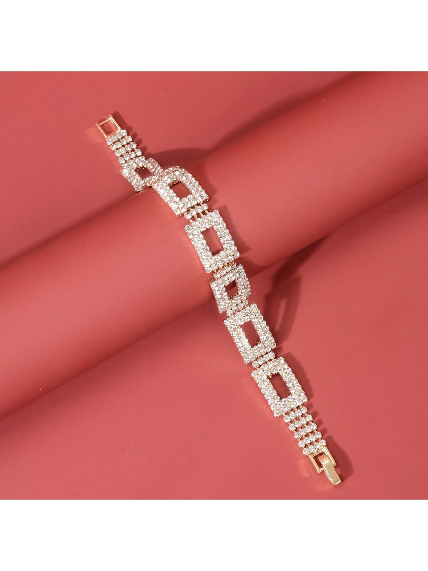 1pc Fashion Wide Water Diamond Bracelet For Women, Suitable For Daily Parties Or Wedding Jewelry