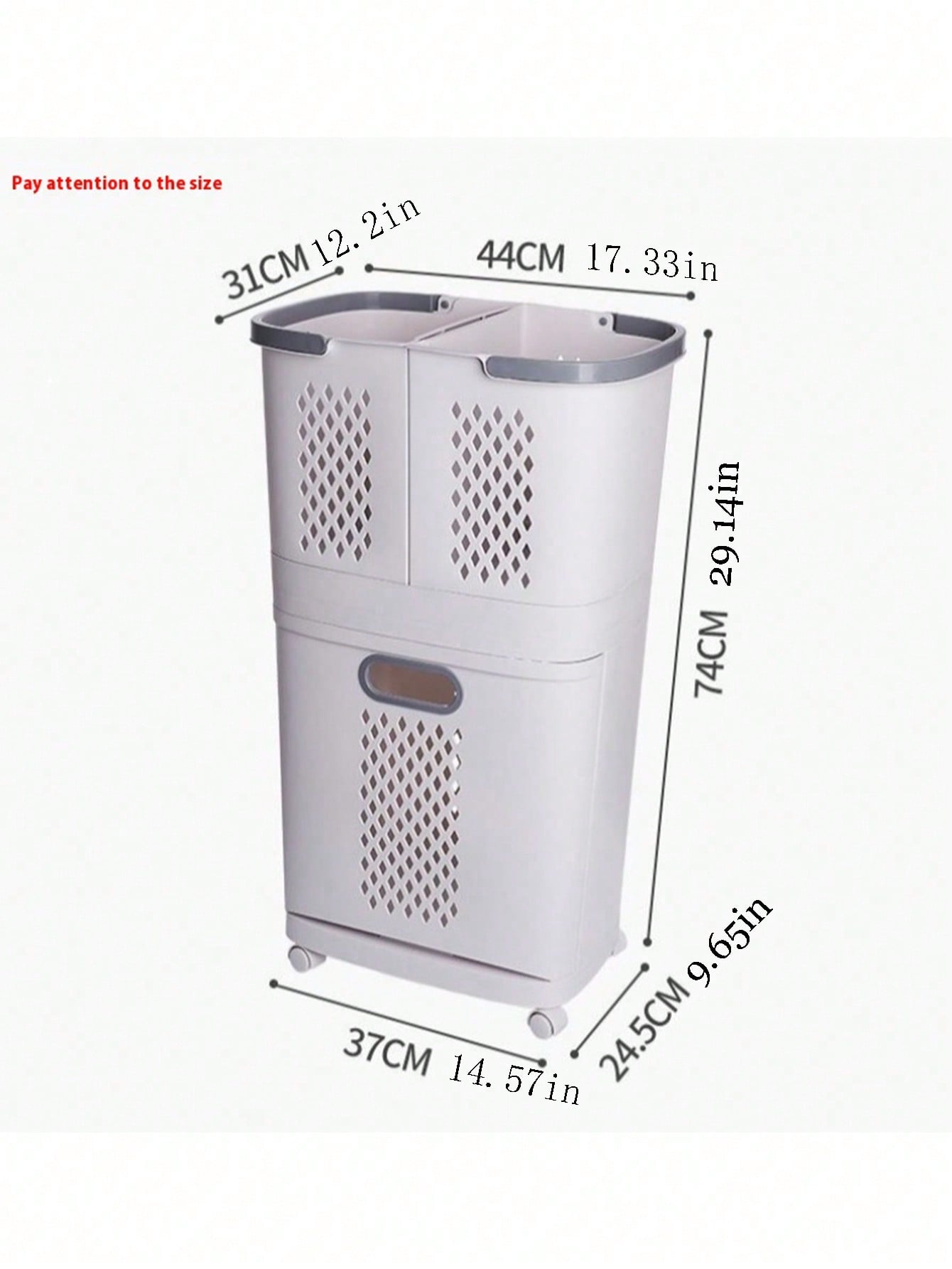 1pc Luxury Laundry Basket With Wheels, 360° Rotatable, Large Capacity Dirty Clothes Storage Hamper For Bathroom, Laundry Room, Suitable For Bathroom, Laundry Room, Toilet