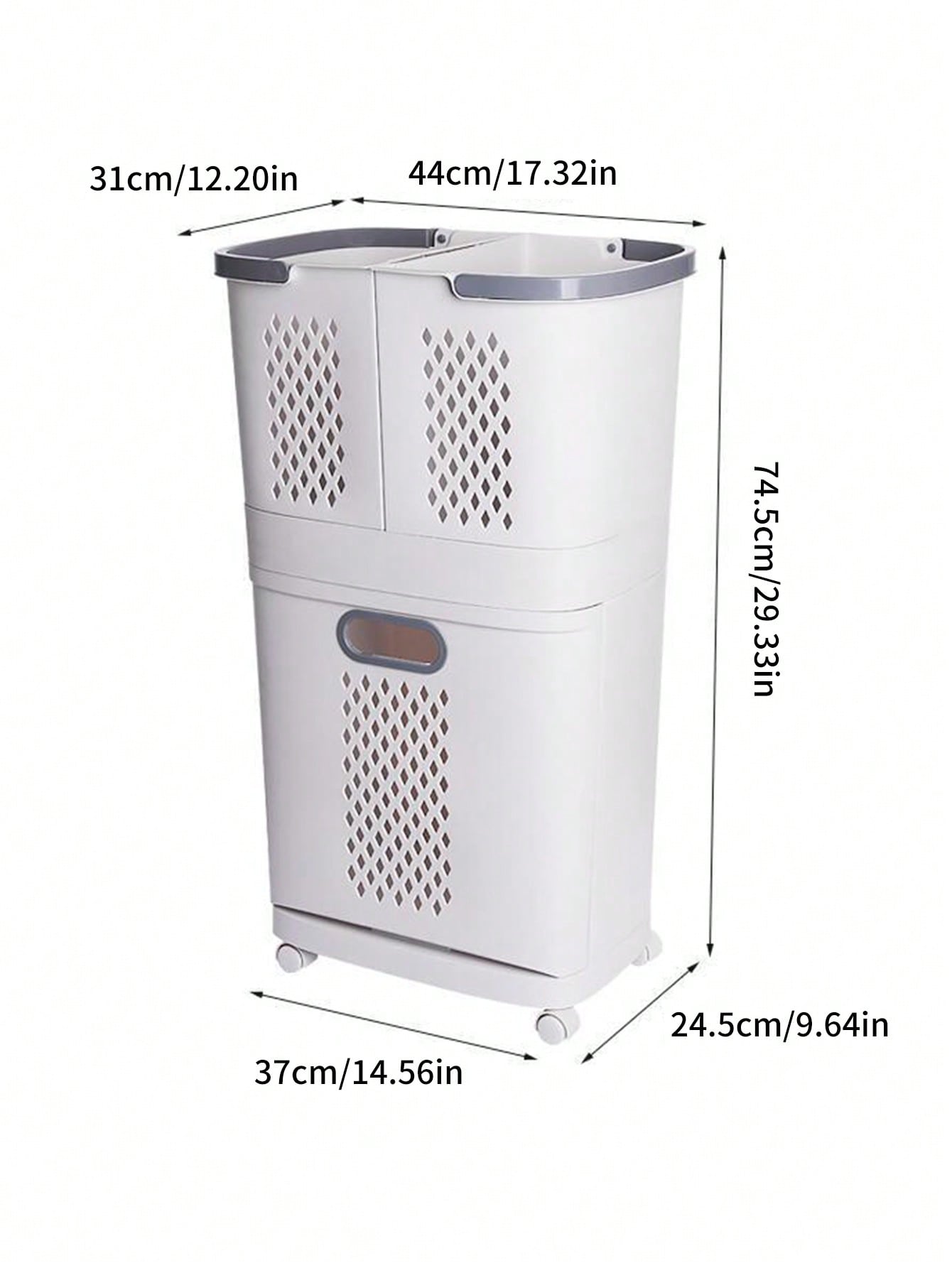 1pc Luxury Laundry Basket With Wheels, 360° Rotatable, Large Capacity Dirty Clothes Storage Hamper For Bathroom, Laundry Room, Suitable For Bathroom, Laundry Room, Toilet