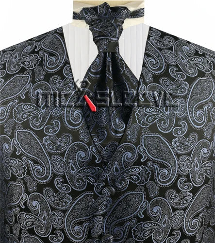 Handsome Single Breasted Classic Men formal wear  paisley vest with pastrone set