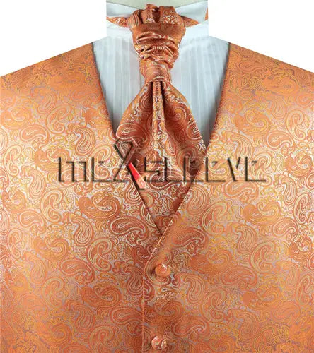 Handsome Single Breasted Classic Men formal wear  paisley vest with pastrone set