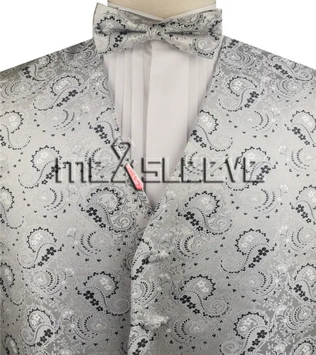 Handsome Single Breasted Classic Men formal wear  paisley vest with pastrone set