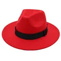 Autumn and winter men and women's new large brimmed hats, fashionable woolen jazz hats, English style top hats - AliExpress