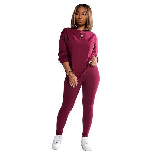 two piece set women 2 piece set stacked leggings clothes for women outfits stacked pants tracksuit female fall clothes