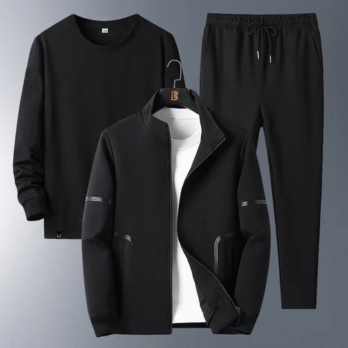 3 Piece Sweater jacket pants Suit Men's Sports Suit New Casual Sportswear Men's Three Piece Suit