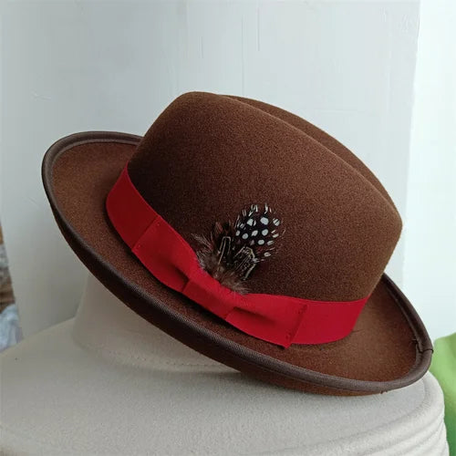 the Derby Hat bowler hat  Fedora for Women and Men Party Hat Men Hat for Winter Elastic Band Felt Hat Jazz Church Hat Wholesale