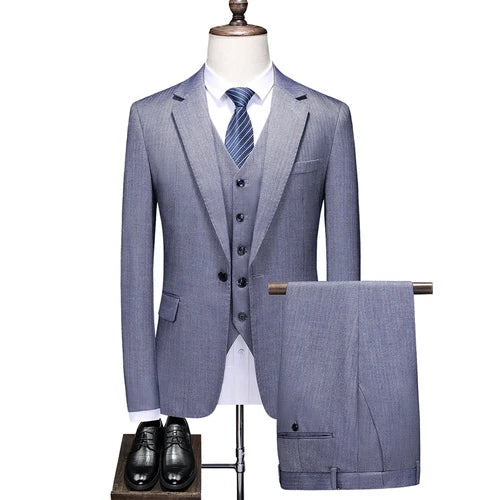 2024 New Style (suit   Vest   Trousers) S-5XL High-end Wedding Boutique Fashion All-in-one Three-piece Men's Dress  Mens Suit