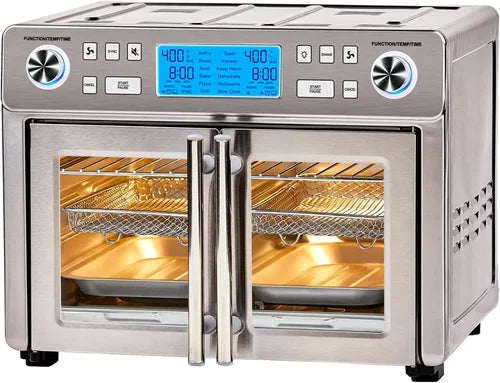 Emeril Lagasse Dual Zone 360 Air Fryer Oven Combo with French Door, 25 QT Extra Large Family Size Meals to Cook Two Foods in