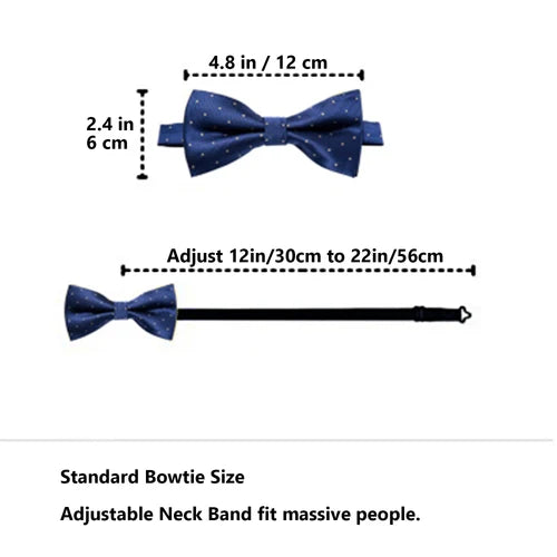 Barry.Wang Navy Royal Sky Blue Silk Mens Bow Tie Jacquard Paisley Floral Pre-Tied Bowtie Hanky Cufflinks Set Wedding Business