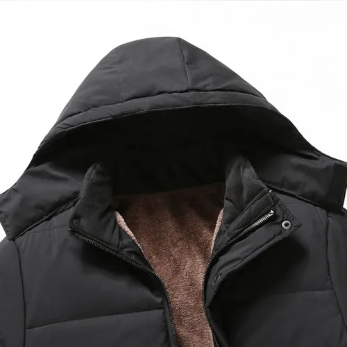 Men's Autumn Winter Jacket Mountain Windproof Hiking Hooded Warm Snow Coat Multi Pockets Casual Fleece Parkas Plus Size 7XL 8XL