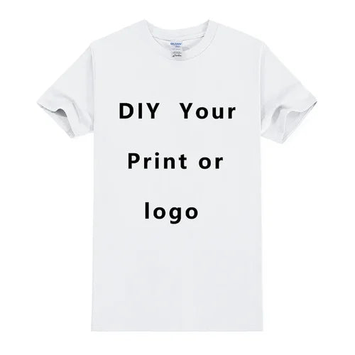 Custom Tshirt Front Back Print Professional Your Own Logo Text Photo Male Personalized Premium Gifts T-shirt EU Size 100% Cotton