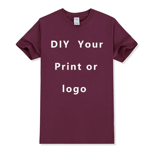 Custom Tshirt Front Back Print Professional Your Own Logo Text Photo Male Personalized Premium Gifts T-shirt EU Size 100% Cotton