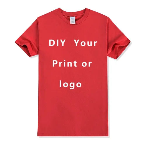 Custom Tshirt Front Back Print Professional Your Own Logo Text Photo Male Personalized Premium Gifts T-shirt EU Size 100% Cotton