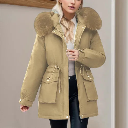 Down Cotton-Padded Coat Women's New Winter Jacket Loose Casual Hooded Outwear Top Female Large Size Thick Fur Collar Parkas