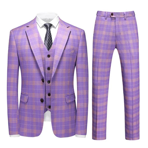 2024 New Style (suit   Vest   Trousers) S-5XL High-end Wedding Boutique Fashion All-in-one Three-piece Men's Dress  Mens Suit