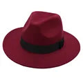 Autumn and winter men and women's new large brimmed hats, fashionable woolen jazz hats, English style top hats - AliExpress