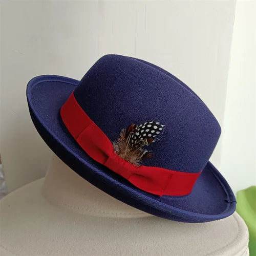 the Derby Hat bowler hat  Fedora for Women and Men Party Hat Men Hat for Winter Elastic Band Felt Hat Jazz Church Hat Wholesale