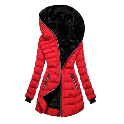 2024 Winter Women Parka Coats Long Cotton Casual Fur Hooded Jackets Thick Warm Slim-fit Jacket Female Overcoat Clothing