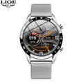 LIGE Luxury Full Circle Touch Screen Men Smart Watch Bluetooth Call Steel Band Waterproof Sports Fitness Watch For Android IOS - AliExpress