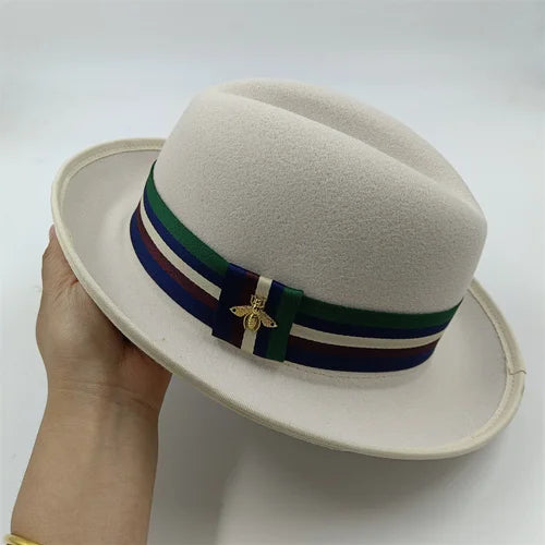 the Derby Hat bowler hat  Fedora for Women and Men Party Hat Men Hat for Winter Elastic Band Felt Hat Jazz Church Hat Wholesale