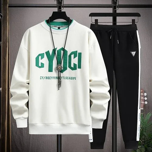 Men's Clothing White T Shirt Man Plain Top Sportswear Tracksuit Print Pants Sets Cool Sports Suits Luxury 2 Piece Outfit Kpop Xl