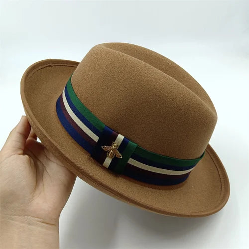 the Derby Hat bowler hat  Fedora for Women and Men Party Hat Men Hat for Winter Elastic Band Felt Hat Jazz Church Hat Wholesale