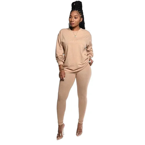 two piece set women 2 piece set stacked leggings clothes for women outfits stacked pants tracksuit female fall clothes