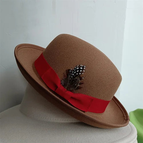 the Derby Hat bowler hat  Fedora for Women and Men Party Hat Men Hat for Winter Elastic Band Felt Hat Jazz Church Hat Wholesale