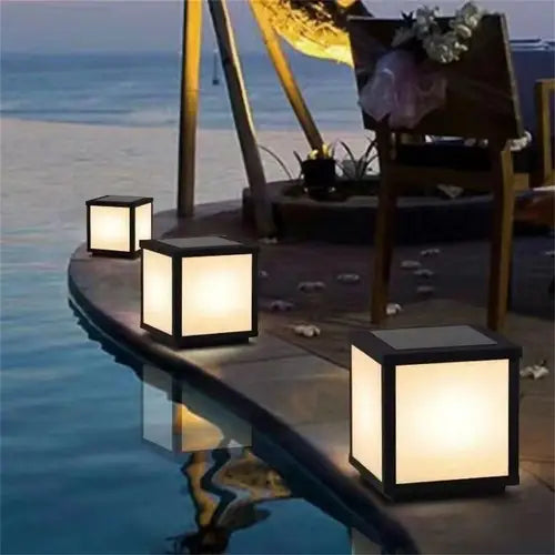 LED Solar Outdoor Light Timed Pillar Solar Lights Waterproof Thick Garden Pathway Parking Yard Outdoor Decor Lamp RC Solar Light