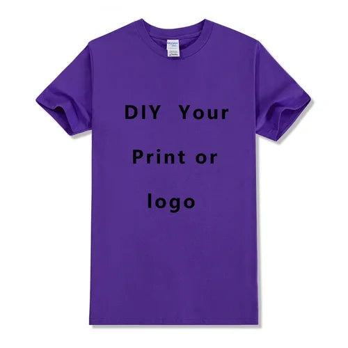 Custom Tshirt Front Back Print Professional Your Own Logo Text Photo Male Personalized Premium Gifts T-shirt EU Size 100% Cotton