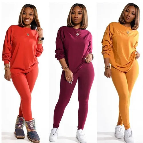 two piece set women 2 piece set stacked leggings clothes for women outfits stacked pants tracksuit female fall clothes