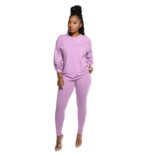 two piece set women 2 piece set stacked leggings clothes for women outfits stacked pants tracksuit female fall clothes