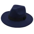 Autumn and winter men and women's new large brimmed hats, fashionable woolen jazz hats, English style top hats - AliExpress